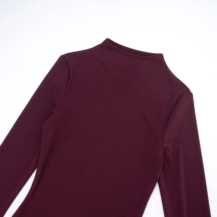 Asymmetrical satin midi dress - NIRA