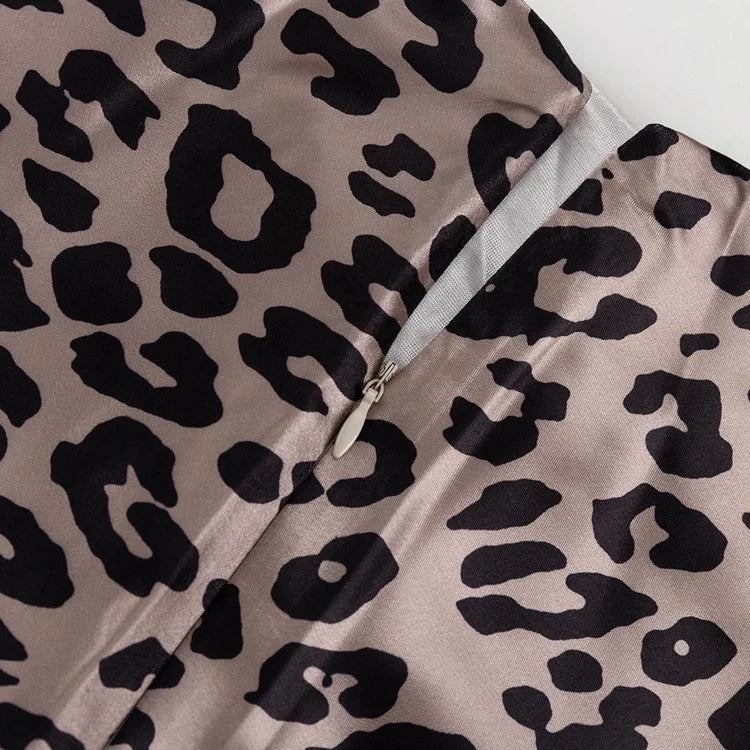 חצאית מקסי סאטן מנומרת - TAY