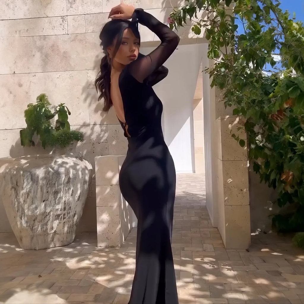 שמלת מקסי קשירה מקדימה / מאחורה - לאלי