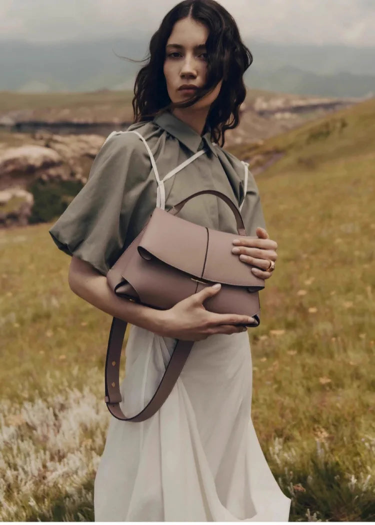 Leather bag with classic design
