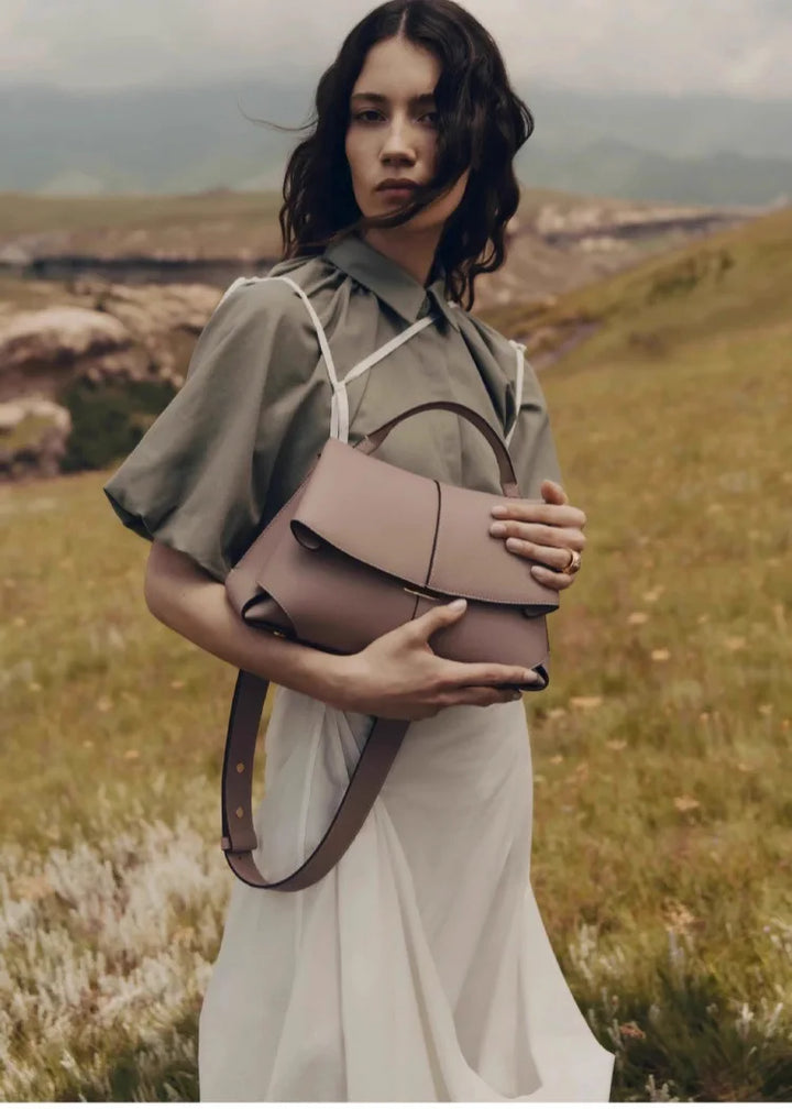 Leather bag with classic design