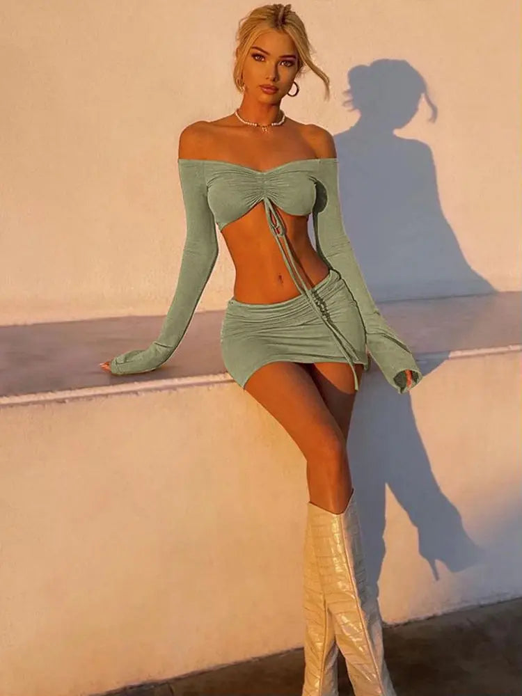 סט חצאית מיני וטופ - ניני