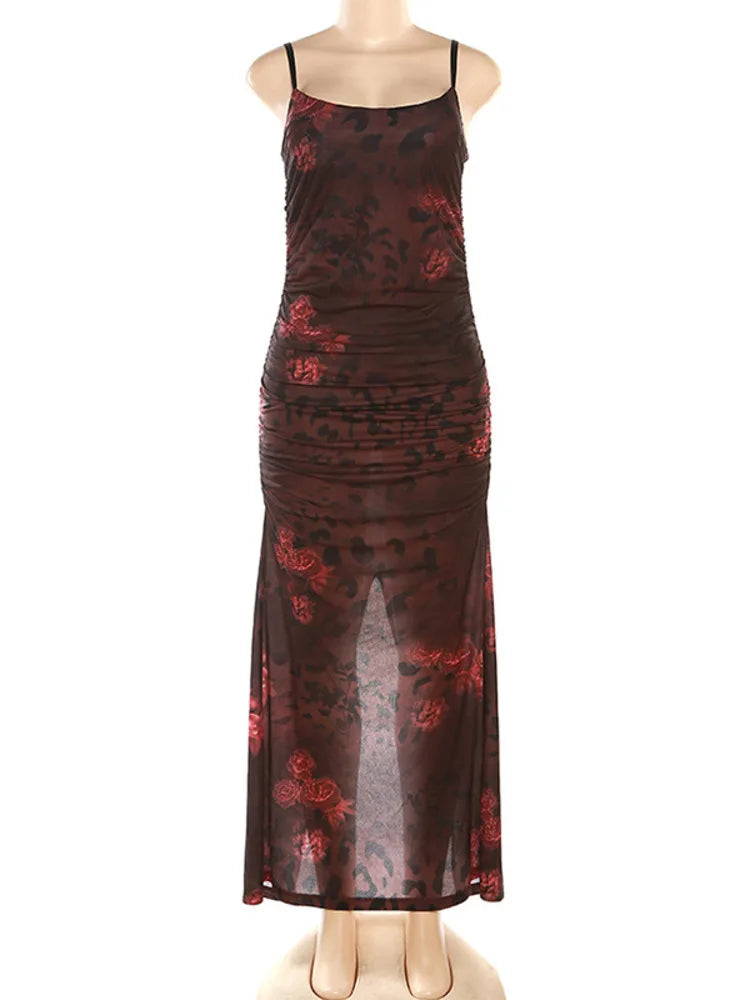 שמלת מקסי בהדפס פרחוני - אסיף