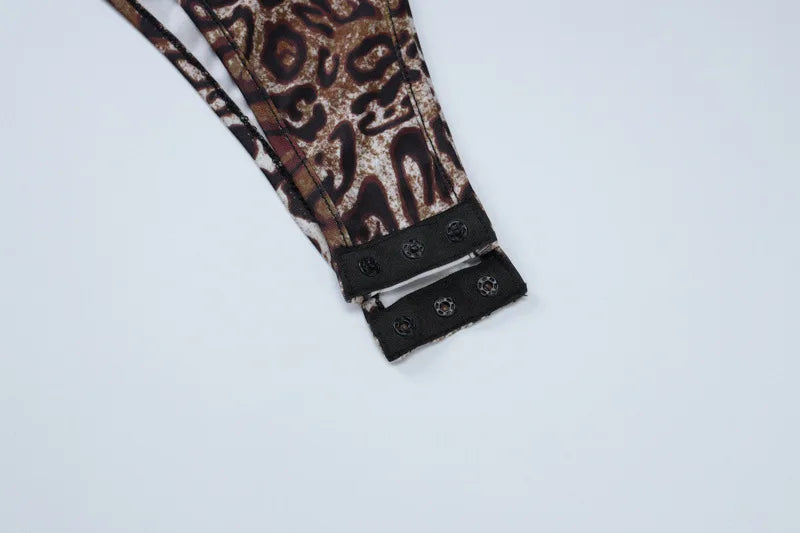 בגד גוף גופייה הדפס מנומר - טיי