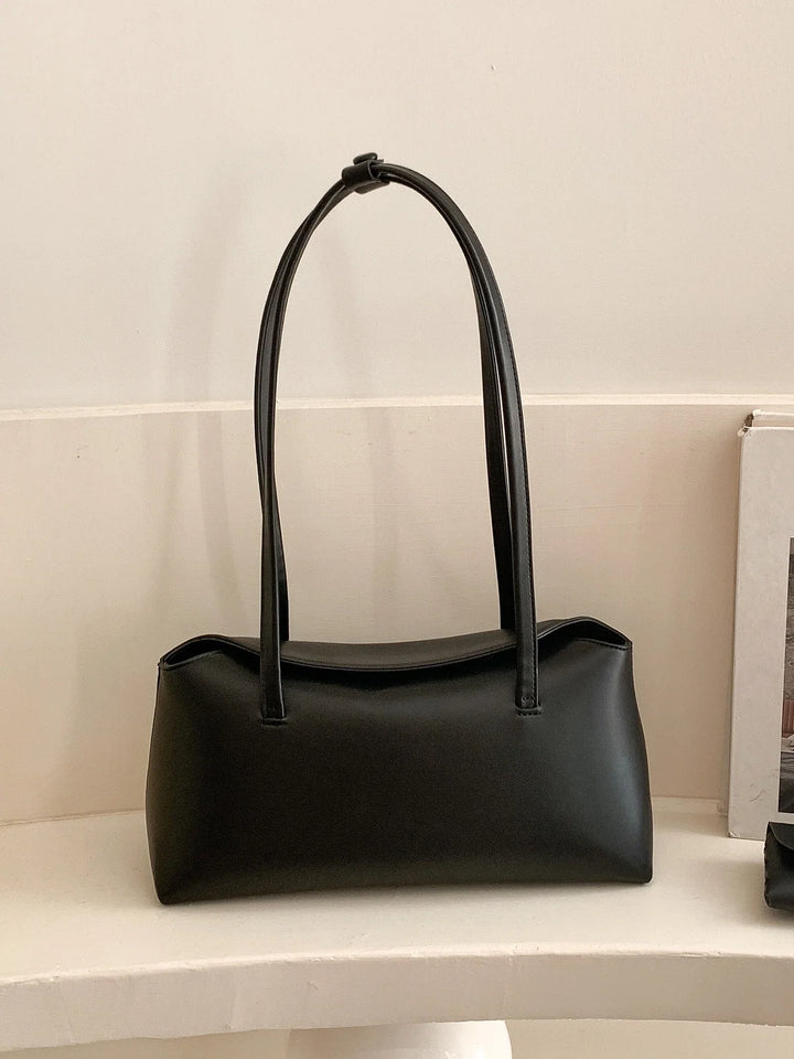 Faux leather bag with rectangular design