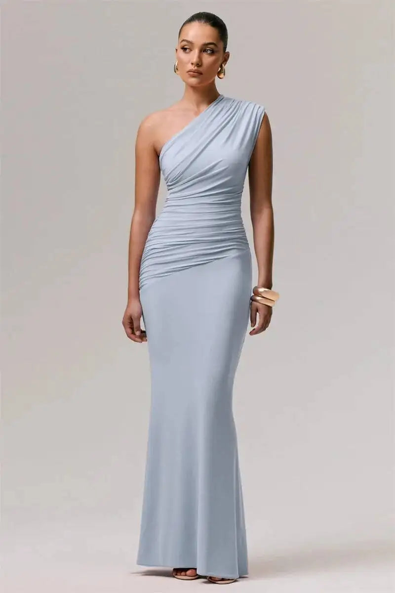 Elegant one-shoulder maxi dress - Jeska