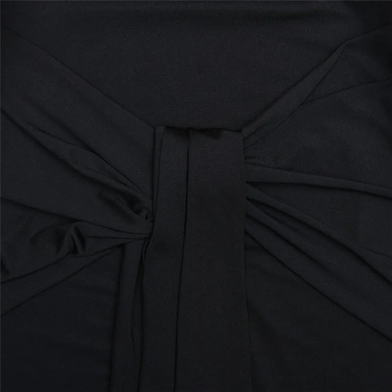 שמלת מקסי בעיצוב קשירה וכיווצים - SIS