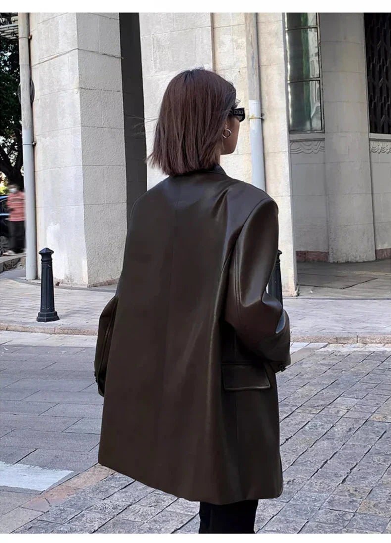 ג'קט עור מחויט - ראשל