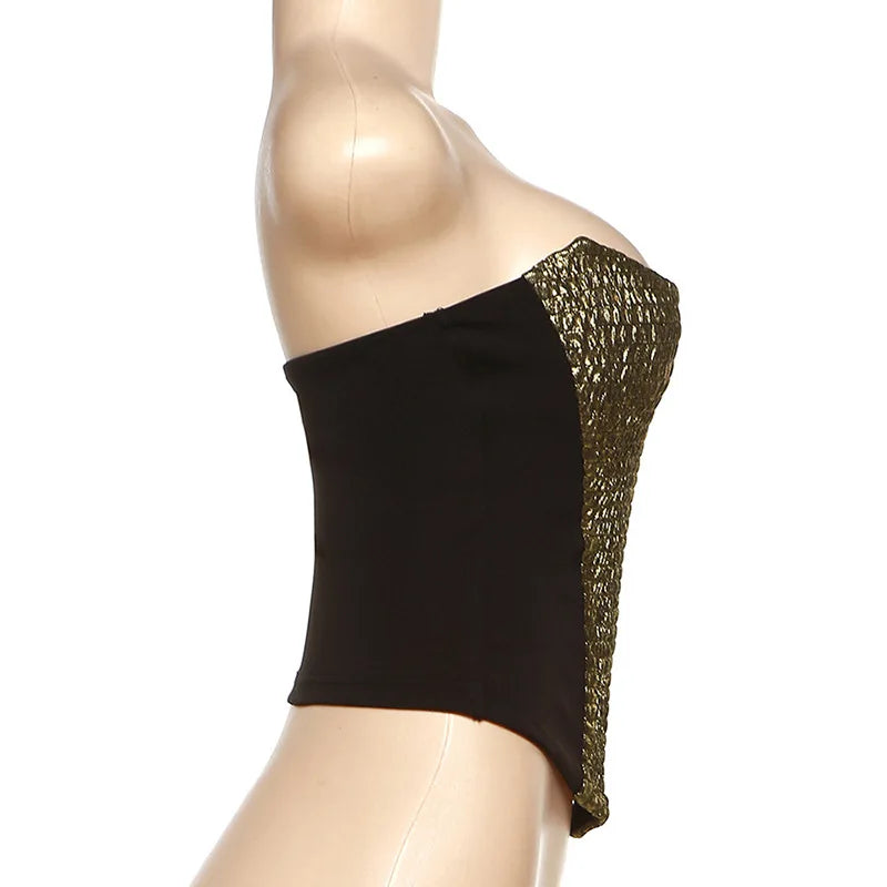 Gold Strapless Top - Goldie