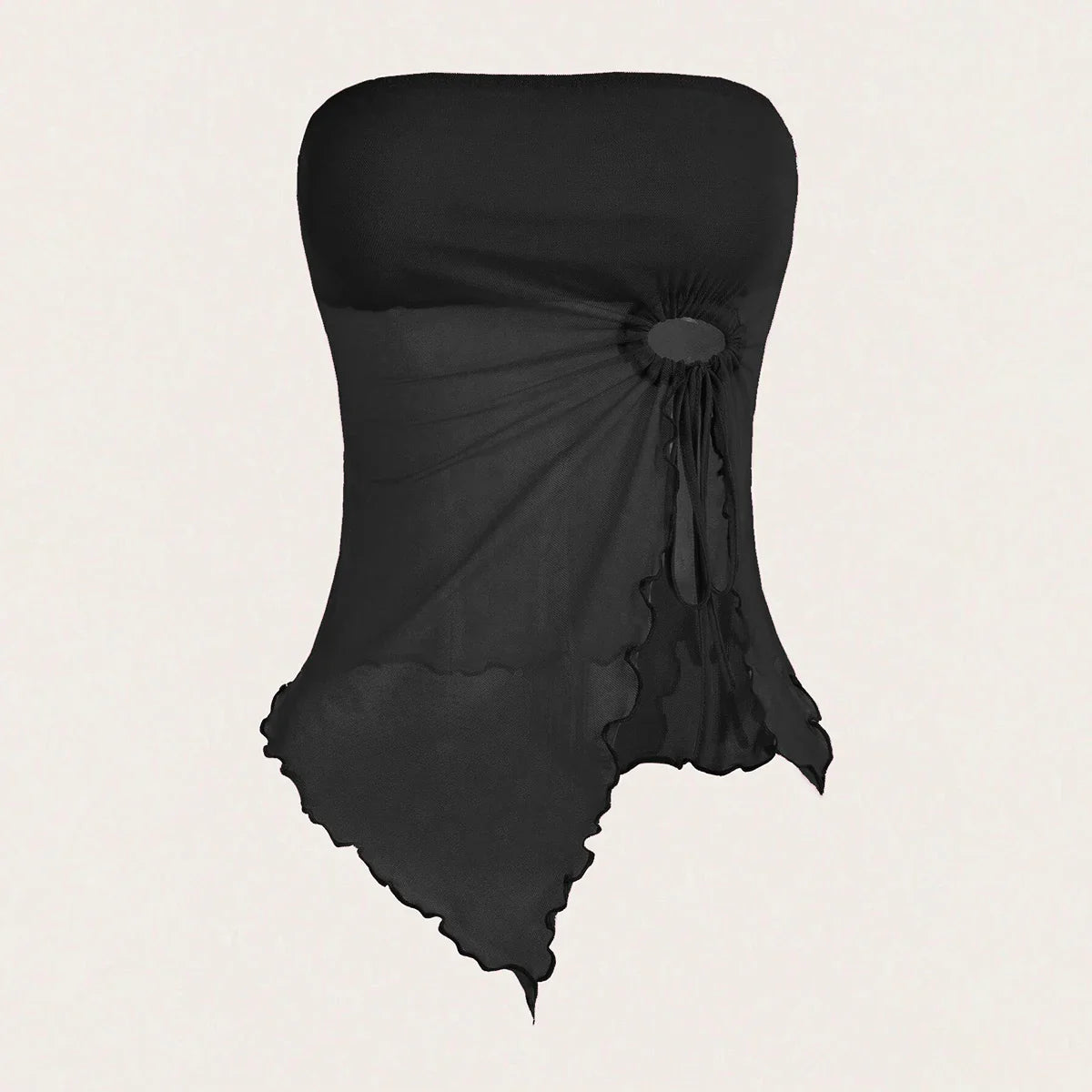 טופ סטרפלס רשת בעיטור חישוק - טייט