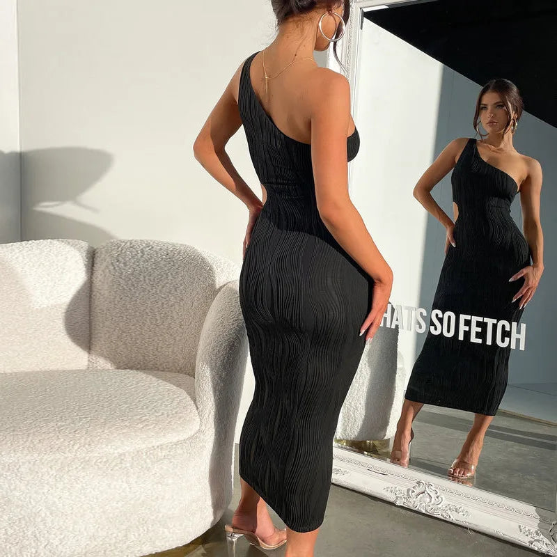 שמלת מידי צמודה בעיטור פסים - ליס