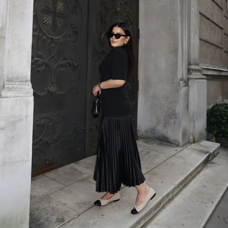 שמלת מקסי בעיצוב קיפולים - נהורה