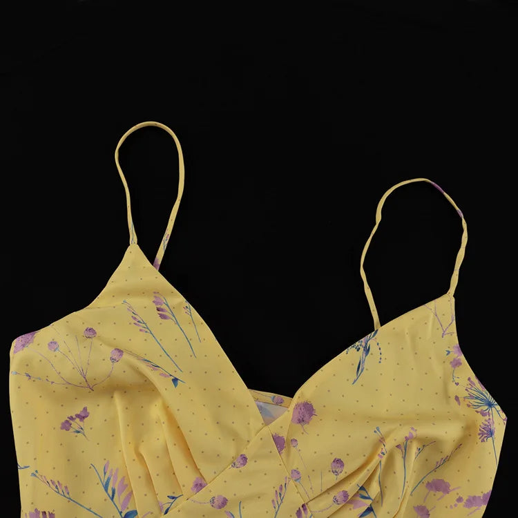 שמלת מקסי סאטן בעיטור הדפס פרחוני - Baylee