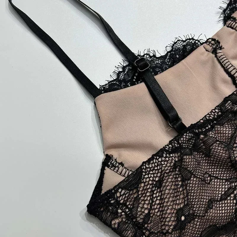 שמלת מקסי תחרה כתפיות דקות - מליסה