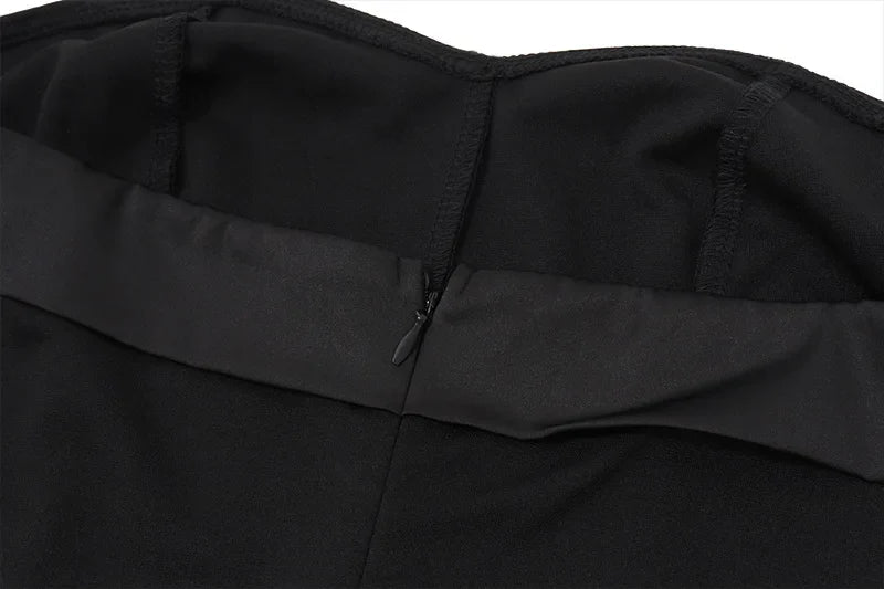 שמלת מיני בעיטור קטיפה כתפיים חשופות - אסטפניה