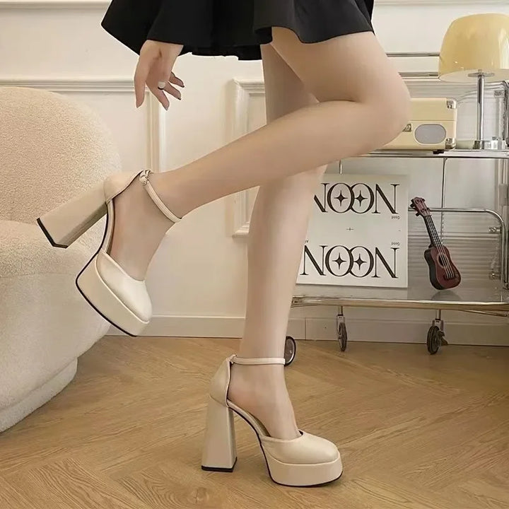 Leatherette fabric doll heels - Mary Lou