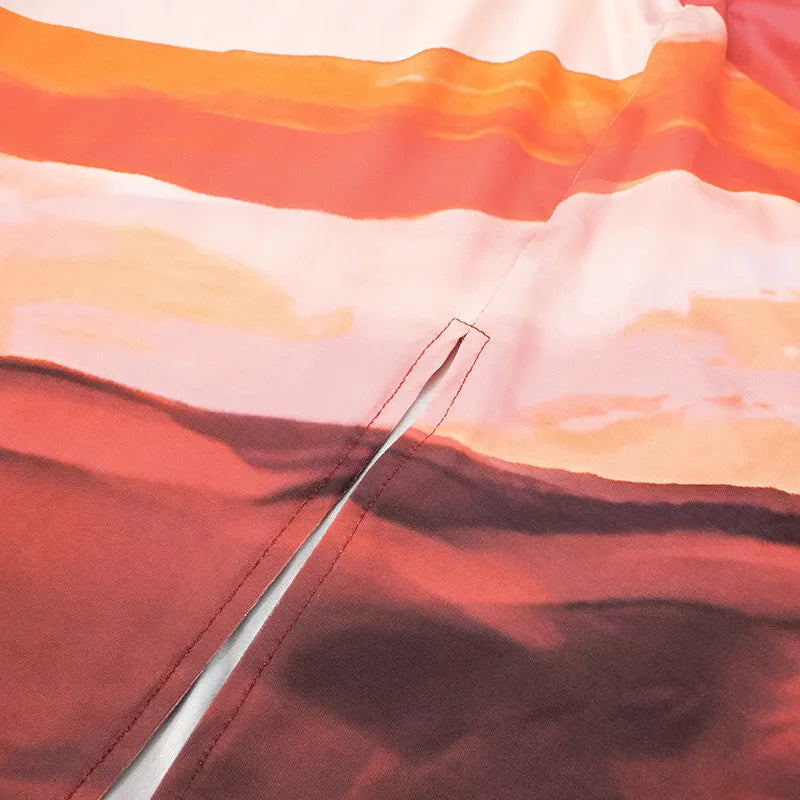 שמלת מקסי בהדפס צבעוני קשירה בצוואר גב פתוח - חוליה