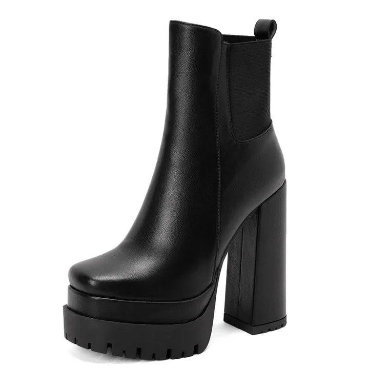 Faux leather platform heel boots - Cher