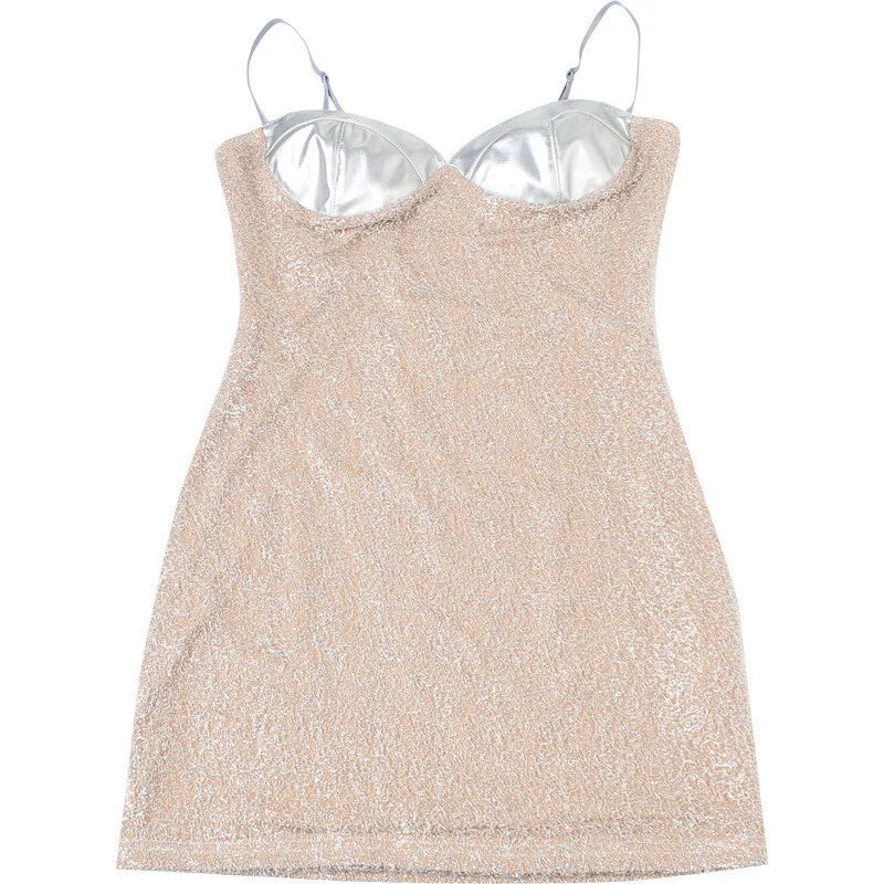 שמלת מיני נצנצים צמודה - פיקסי