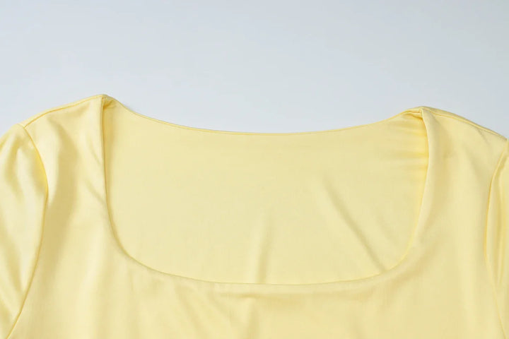 Elegant maxi dress with a slit design and a scarf decoration - RONA LI