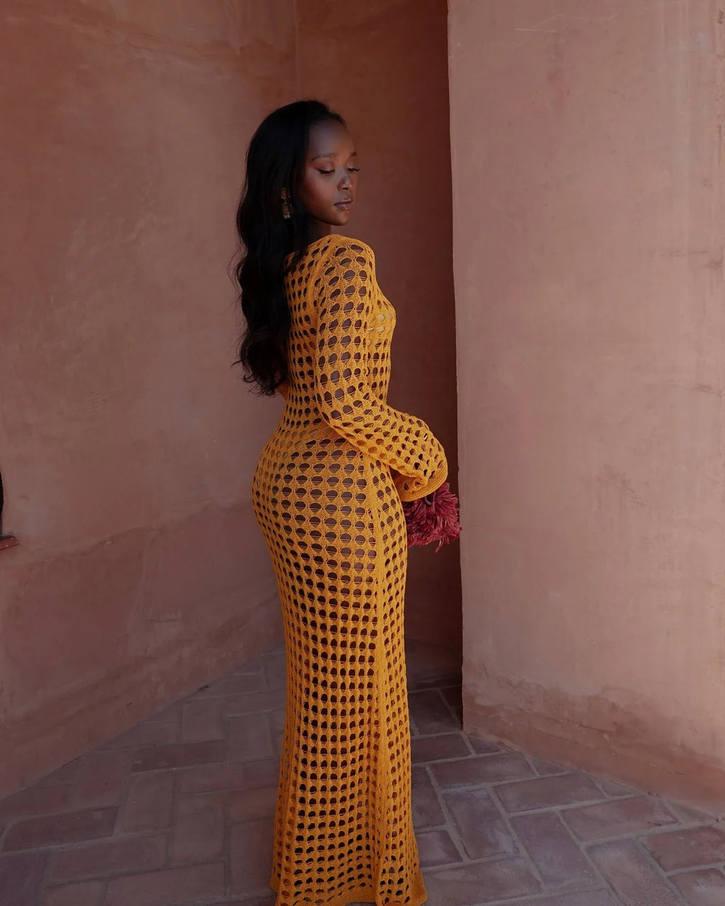 שמלת מקסי חוף רשת  - סול