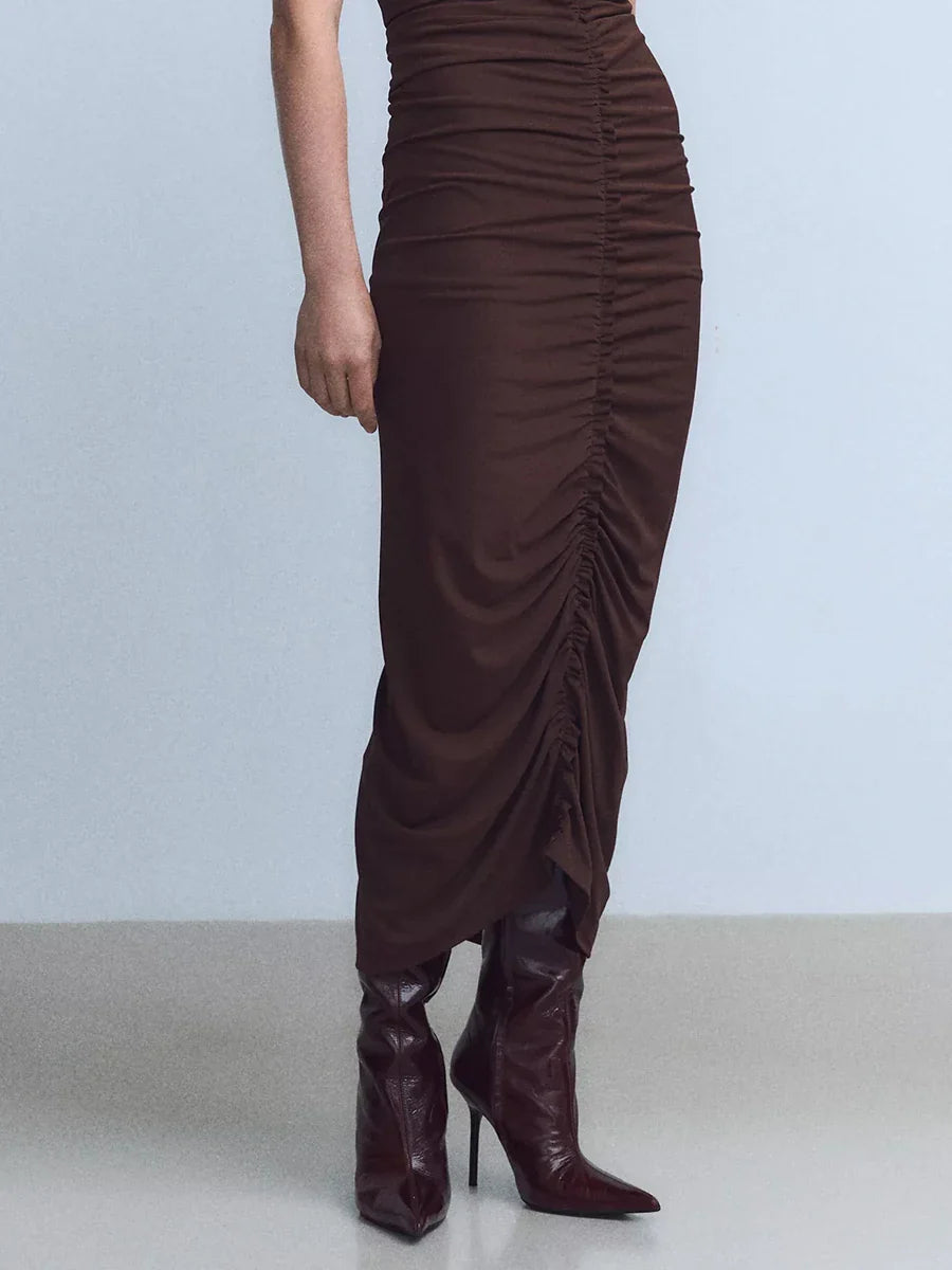 מגפי עקב שפיץ גבוהים דמוי עור - Juliette