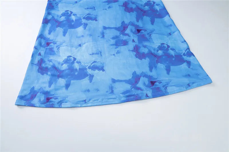 סט שני חלקים חצאית וטופ גופיה בהדפס טאי דאי - רוקסן