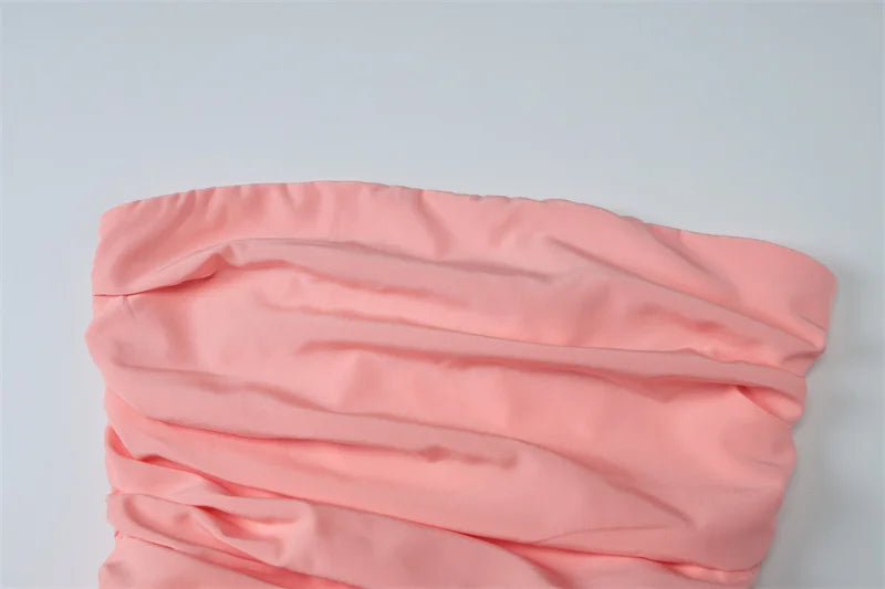 שמלת מקסי סטרפלס בלון בעיצוב שסע - אוקיאנה