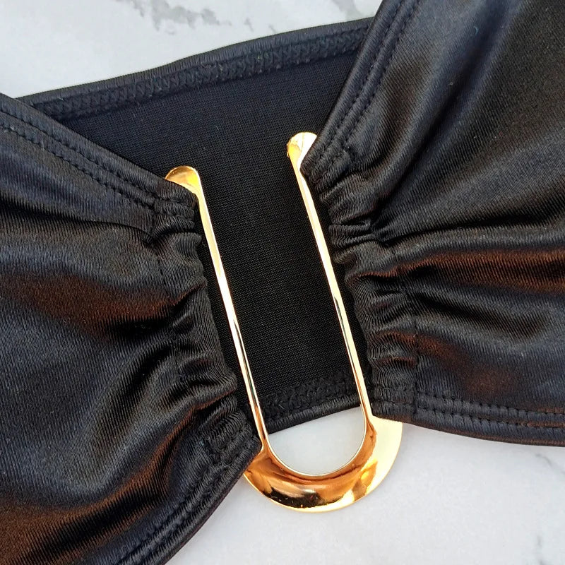 בגד ים סטרפלס גזרה גבוהה - ARIEL