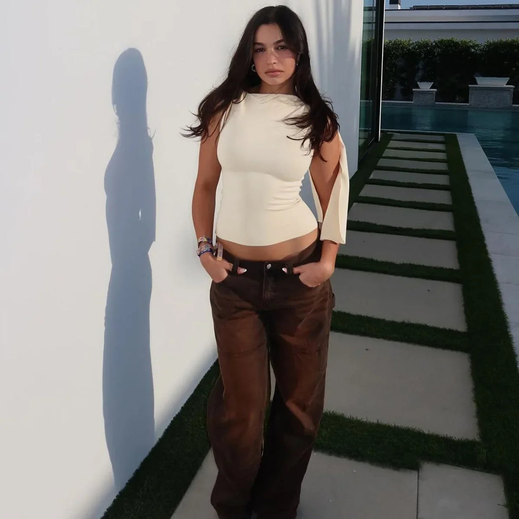 חולצה אלגנטית בעיצוב קשירה בכתף - האריס