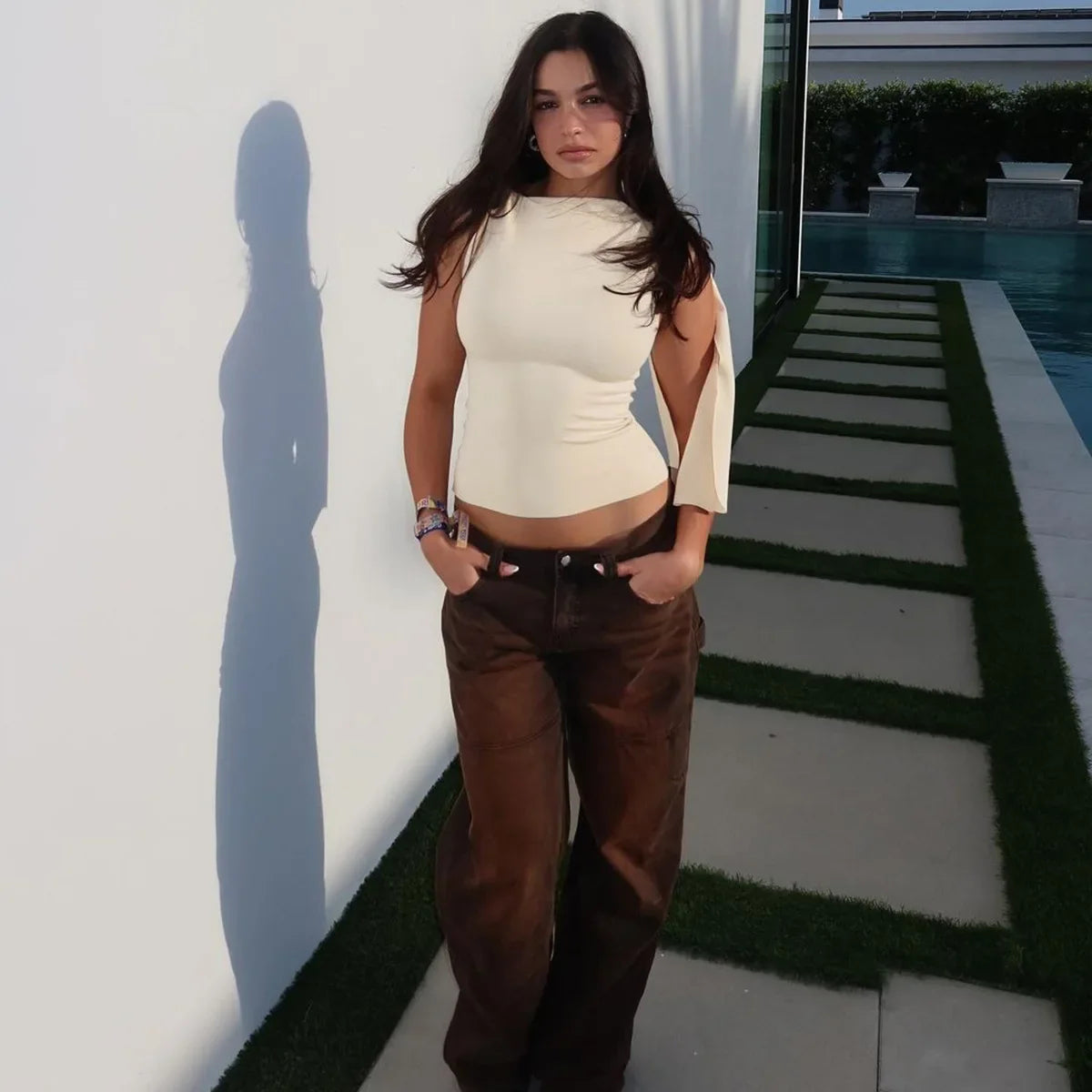 חולצה אלגנטית בעיצוב קשירה בכתף - האריס