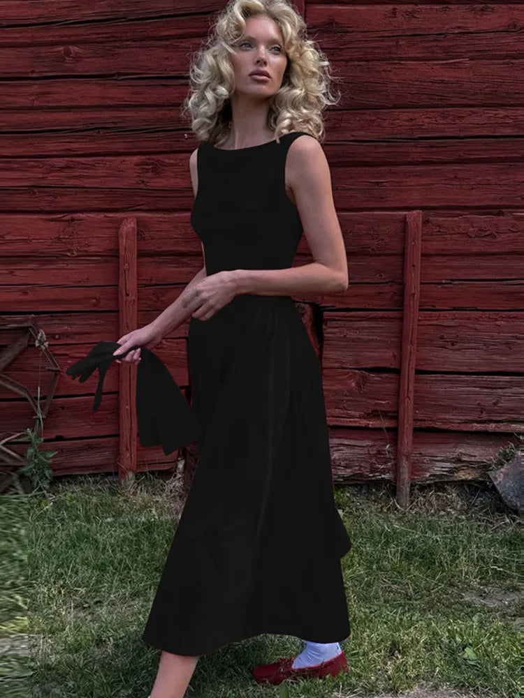 שמלת מידי גב פתוח בגזרת A - היידי