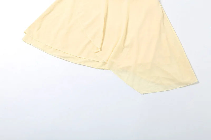 שמלת מיני מלמלה שיפון צווארון נופל גב פתוח - Juliana