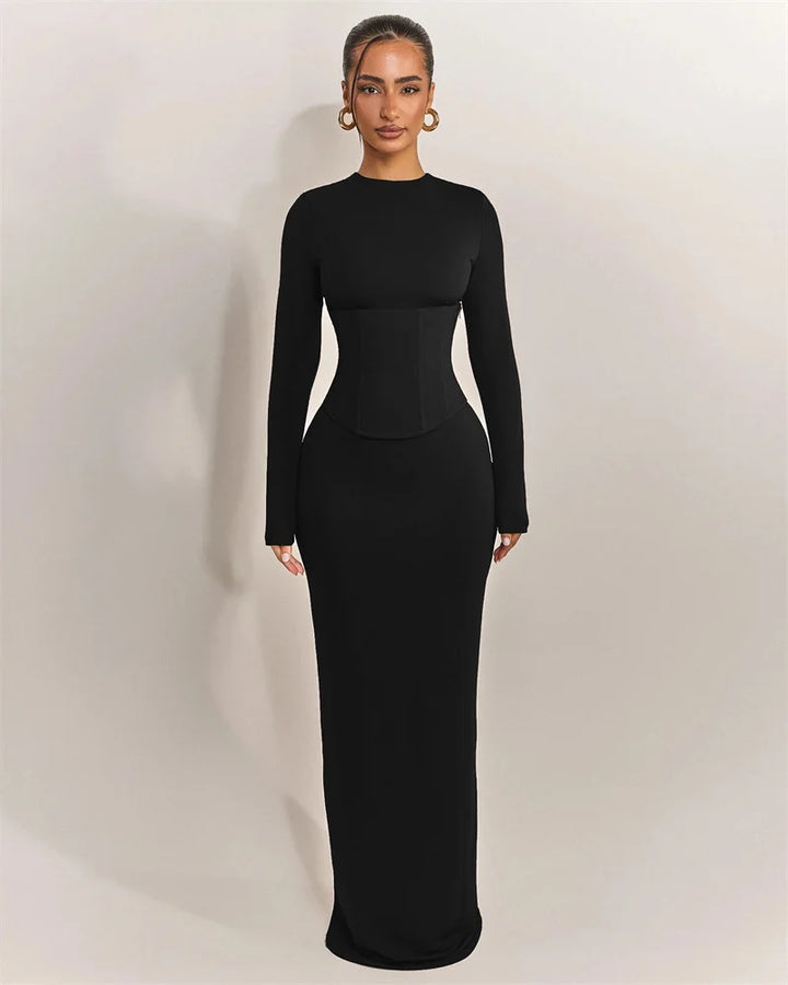 Maxi dress with corset design - TOHAR