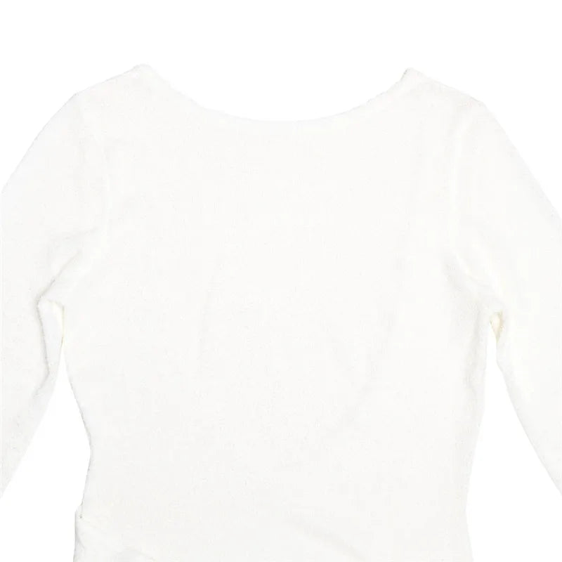 שמלת מיני סרוגה בעיצוב פרח ושובל גב פתוח - מאליה