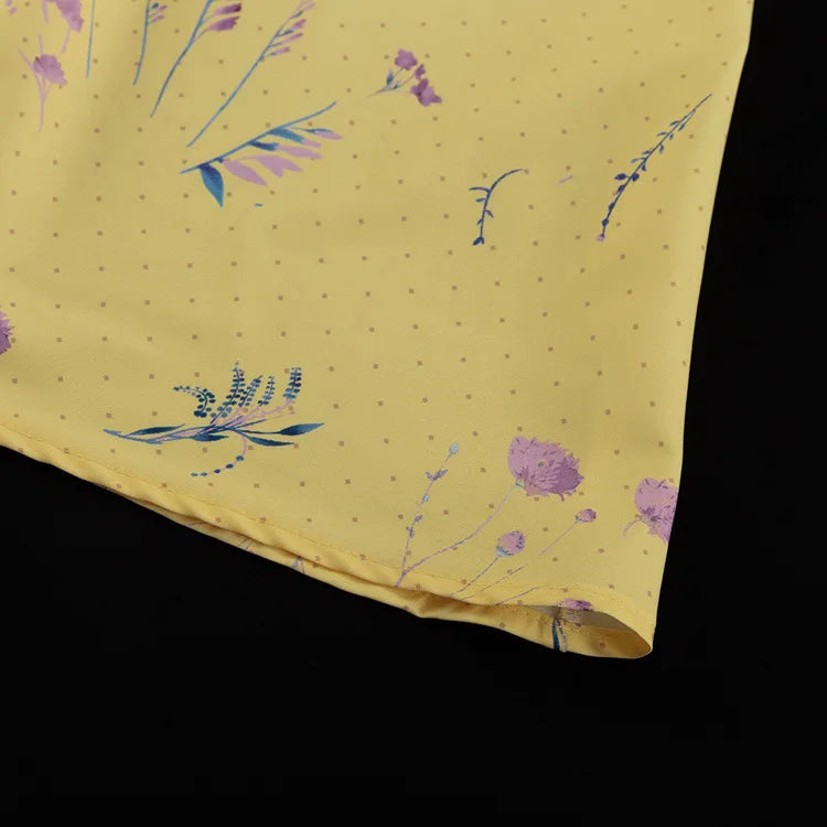 שמלת מקסי סאטן בעיטור הדפס פרחוני - Baylee