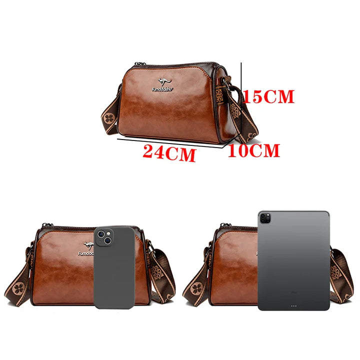 Faux leather bag with strap design
