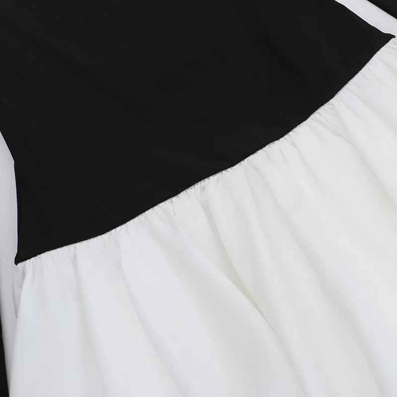 Monochrome off-shoulder balloon mini dress - Lis