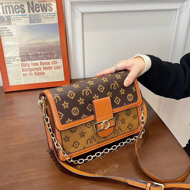 Bag with faux leather design