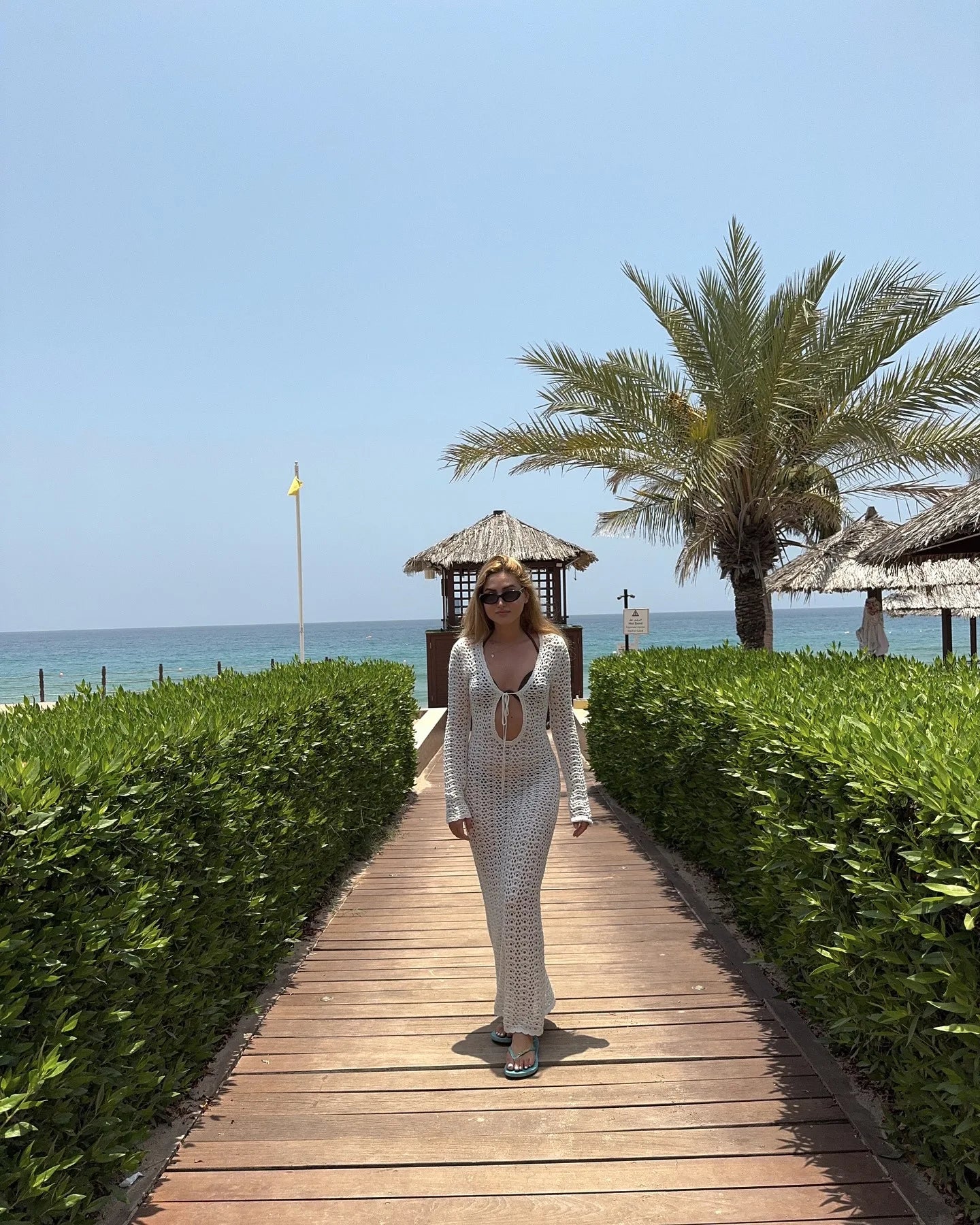 שמלת מקסי קרושה בעיטור קשירה בחזה - Halo