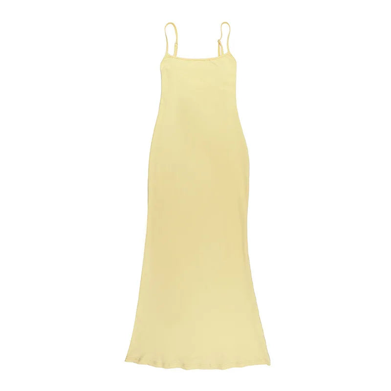 שמלת מקסי צמודה קשירות בגב פתוח - מיילי