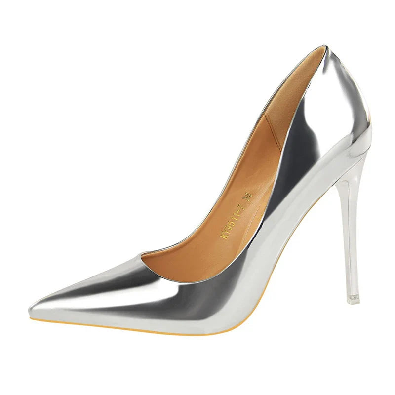 Shiny high heel shoes in various heights - Hailey