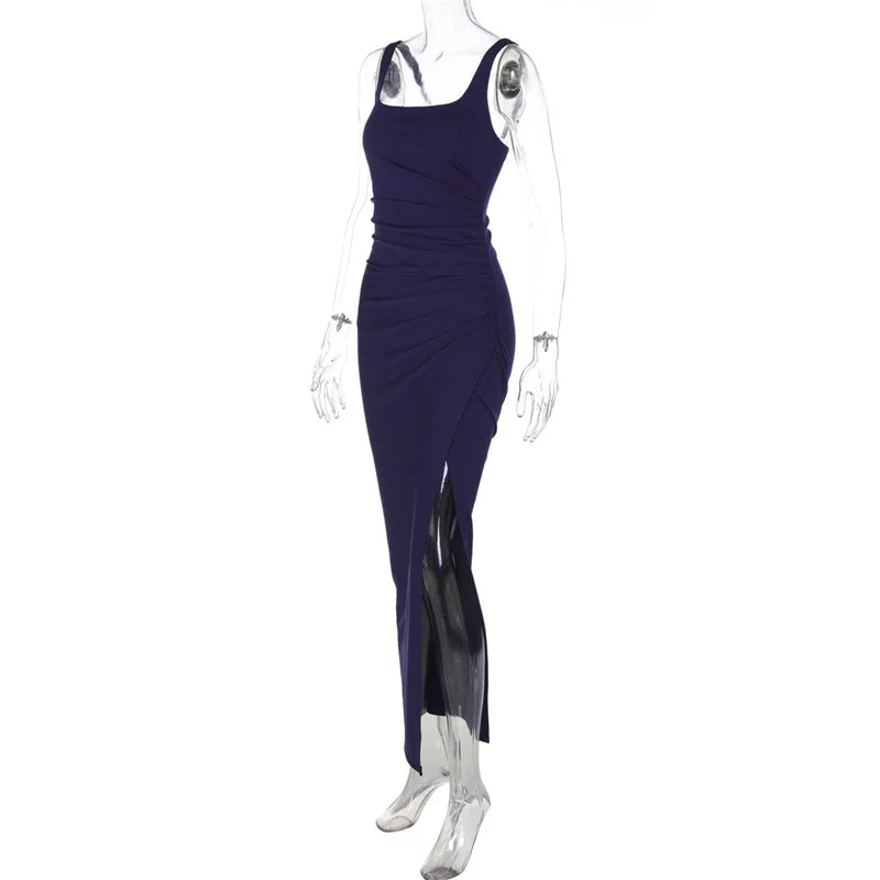 Elegant maxi dress with a slit design - Ian
