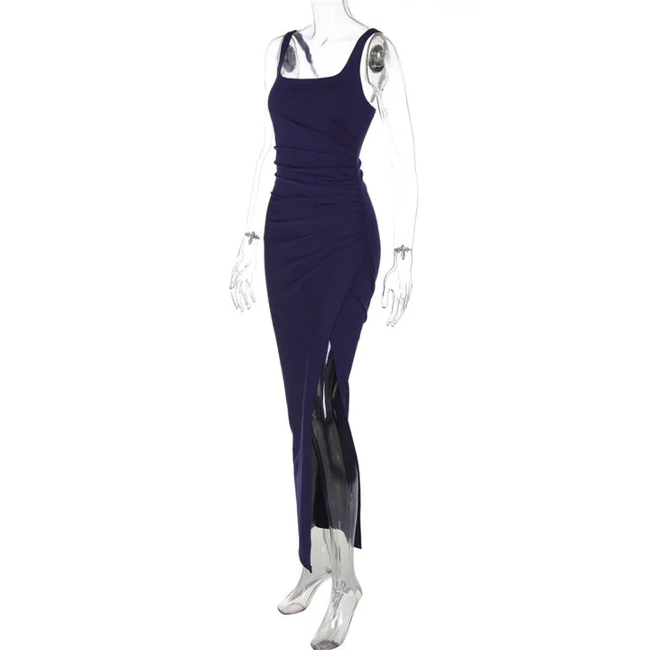 Elegant maxi dress with a slit design - Ian