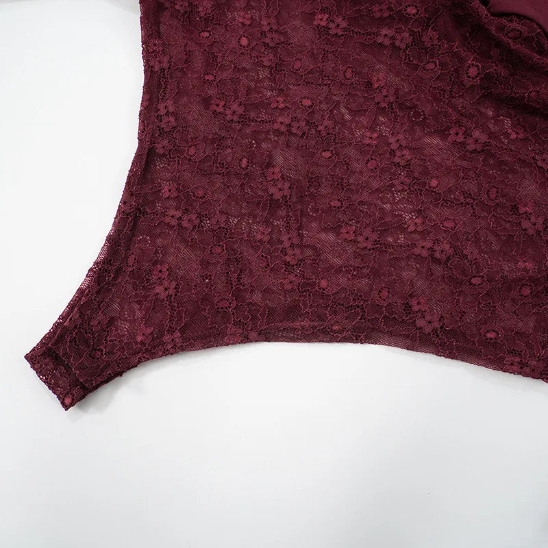 שמלת מקסי אלגנטית בעיצוב תחרה קשירה בכתפיות - Indigo