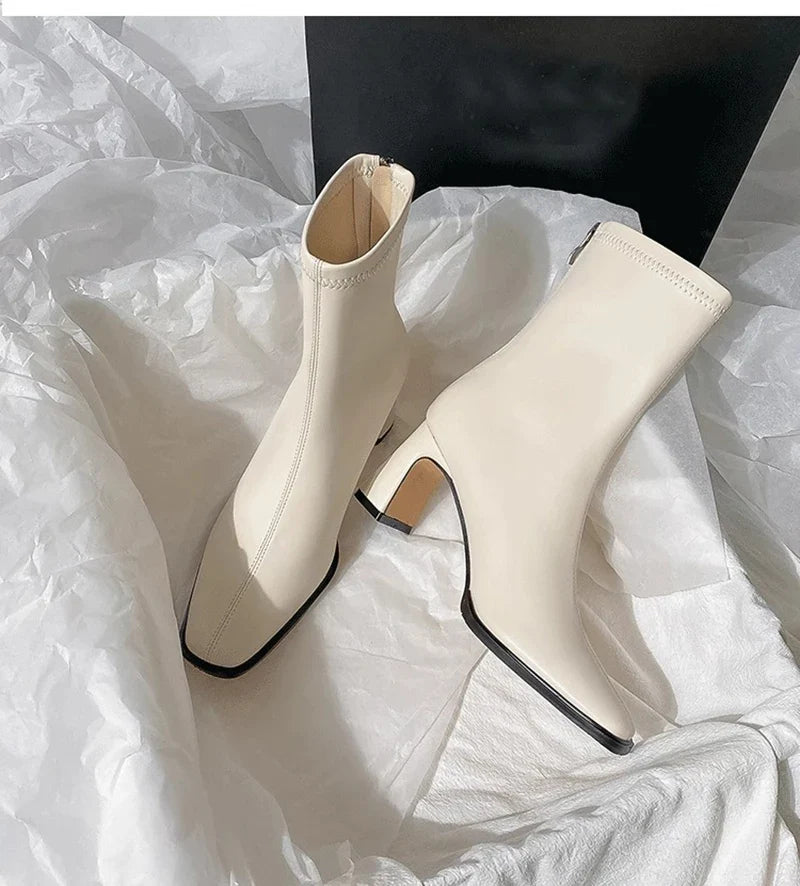 מגפי עקב דמוי עור -מיי