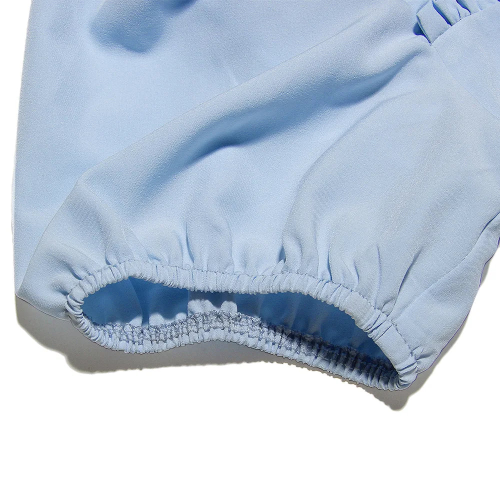 שמלת מיני סטייל כפרי בעיצוב מחוך - תכלת