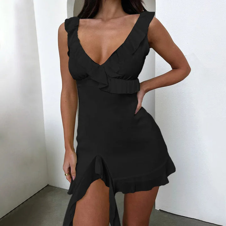 NID Mini Dress with Lace Trim - Leon