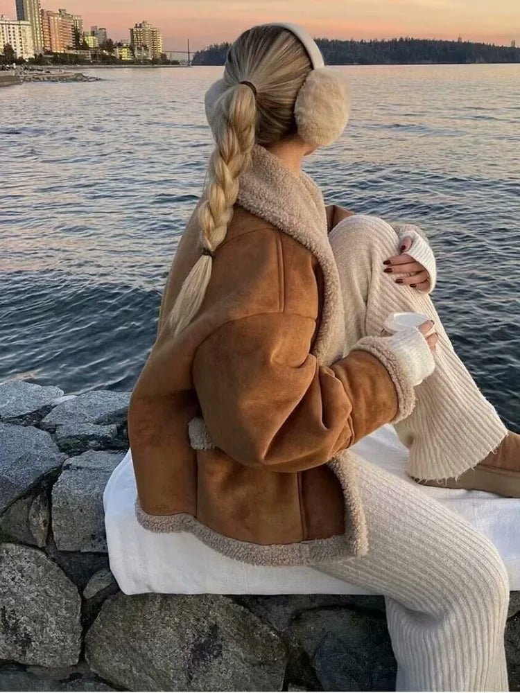 מעיל זמש פרווה פנימית - ברנדון