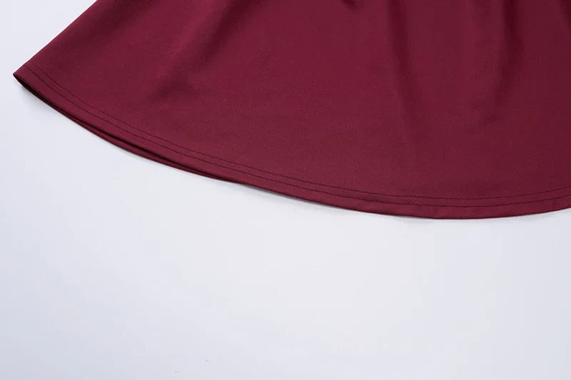 שמלת מיני בגזרת A מחשוף V קשירה בצוואר - יולנדה